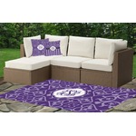 Lotus Flower Indoor / Outdoor Rug - Custom Size w/ Monogram