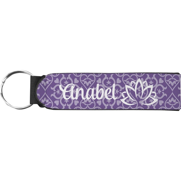 Custom Lotus Flower Neoprene Keychain Fob (Personalized)