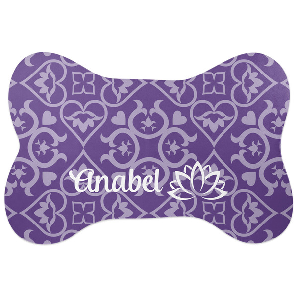 Custom Lotus Flower Bone Shaped Dog Food Mat (Personalized)