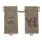 Lotus Flower Large Burlap Gift Bags - Front & Back