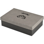 Lotus Flower Large Gift Box w/ Engraved Leather Lid (Personalized)