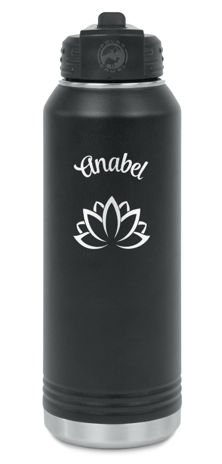 Floral Engraved Stainless Steel Water Bottles, Reusable, Custom