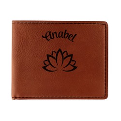 Lotus Flower Leatherette Bifold Wallet (Personalized)