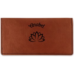 Lotus Flower Leatherette Checkbook Holder - Single Sided (Personalized)
