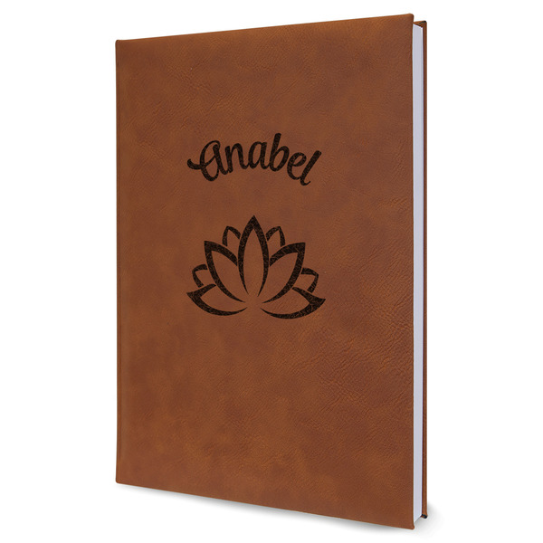 Custom Lotus Flower Leather Sketchbook (Personalized)