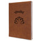 Lotus Flower Leather Sketchbook - Large - Double Sided - Angled View