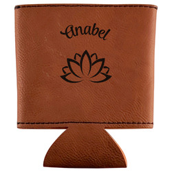 Lotus Flower Leatherette Can Sleeve (Personalized)