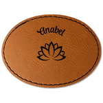 Lotus Flower Faux Leather Iron On Patch - Oval (Personalized)