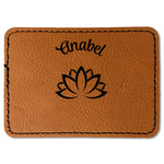 Lotus Flower Faux Leather Iron On Patch - Rectangle (Personalized)