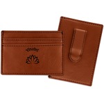 Lotus Flower Leatherette Wallet with Money Clip (Personalized)