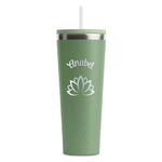 Lotus Flower RTIC Everyday Tumbler with Straw - 28oz - Light Green - Single-Sided (Personalized)