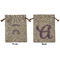 Lotus Flower Medium Burlap Gift Bag - Front and Back