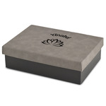Lotus Flower Medium Gift Box w/ Engraved Leather Lid (Personalized)