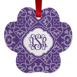 Lotus Flower Metal Paw Ornament - Double Sided w/ Monogram