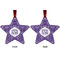 Lotus Flower Metal Star Ornament - Front and Back