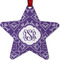 Lotus Flower Metal Star Ornament - Front