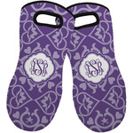 Lotus Flower Neoprene Oven Mitts - Set of 2 w/ Monogram