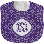 Lotus Flower Velour Baby Bib w/ Monogram