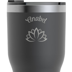 Lotus Flower RTIC Tumbler - Black - Engraved Front & Back (Personalized)