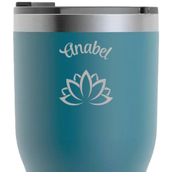 Lotus Flower RTIC Tumbler - Dark Teal - Laser Engraved - Double-Sided (Personalized)