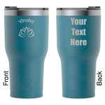 Lotus Flower RTIC Tumbler - Dark Teal - Laser Engraved - Double-Sided (Personalized)