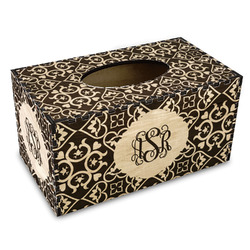 Lotus Flower Wood Tissue Box Cover - Rectangle (Personalized)