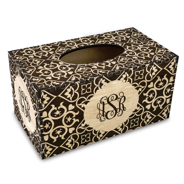 Custom Lotus Flower Wood Tissue Box Cover - Rectangle (Personalized)