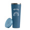 Lotus Flower Steel Blue RTIC Everyday Tumbler - 28 oz. - Lid Off