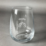 Lotus Flower Stemless Wine Glass (Single) (Personalized)