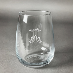 Lotus Flower Stemless Wine Glass (Single) (Personalized)