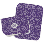 Lotus Flower Burp Cloths - Fleece - Set of 2 w/ Monogram