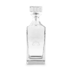 Lotus Flower Whiskey Decanter - 30 oz Square (Personalized)