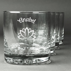 Lotus Flower Whiskey Glasses (Set of 4) (Personalized)