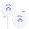Lotus Flower White Plastic 5.5" Stir Stick - Double Sided - Round - Front & Back