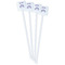 Lotus Flower White Plastic Stir Stick - Double Sided - Square - Front