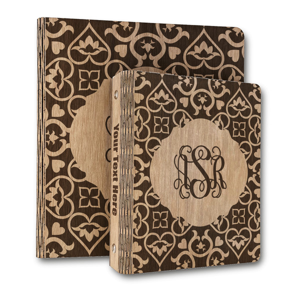 Custom Lotus Flower Wood 3-Ring Binder (Personalized)