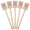 Lotus Flower Wooden 6.25" Stir Stick - Rectangular - Fan View