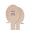 Lotus Flower Wooden Food Pick - Oval - Single Sided - Front & Back