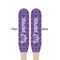 Lotus Flower Wooden Food Pick - Paddle - Double Sided - Front & Back