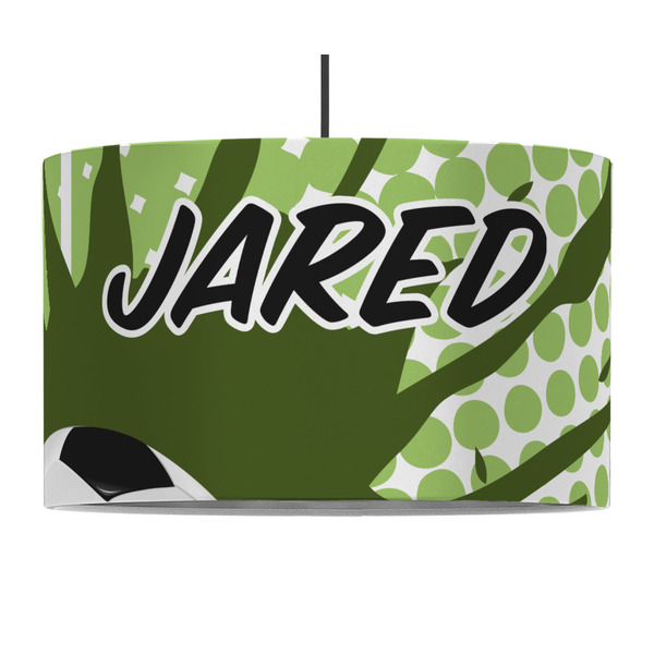 Custom Soccer 12" Drum Pendant Lamp - Fabric (Personalized)