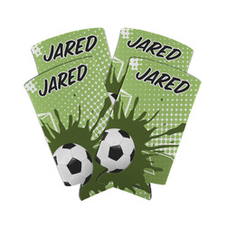 Soccer Can Cooler (tall 12 oz) - Set of 4 (Personalized)