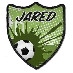 Soccer Iron On Shield Patch B w/ Name or Text