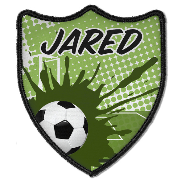 Custom Soccer Iron On Shield Patch B w/ Name or Text