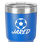 Soccer 30 oz Stainless Steel Ringneck Tumbler - Blue - Close Up