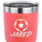 Soccer 30 oz Stainless Steel Ringneck Tumbler - Coral - CLOSE UP