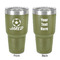 Soccer 30 oz Stainless Steel Ringneck Tumbler - Olive - Double Sided - Front & Back