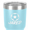 Soccer 30 oz Stainless Steel Ringneck Tumbler - Teal - Close Up