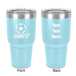 Soccer 30 oz Stainless Steel Tumbler - Teal - Double-Sided (Personalized)