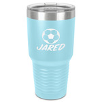 Soccer 30 oz Stainless Steel Tumbler - Teal - Single-Sided (Personalized)