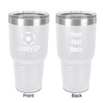 Soccer 30 oz Stainless Steel Tumbler - White - Double-Sided (Personalized)